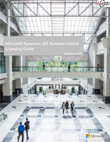 Microsoft Dynamics 365 Business Central Licensing Guide - ICepts