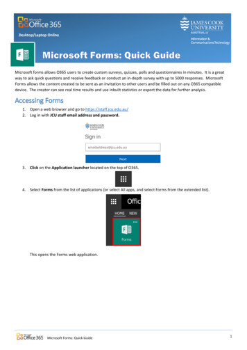 Microsoft Forms Quick Guide - James Cook University