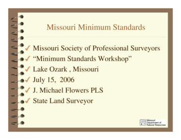Missouri Minimum Standards - Missouri Department Of Agriculture