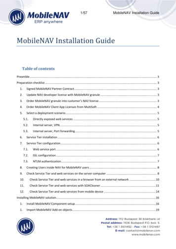Installation Guide - MobileNAV