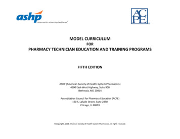 For Pharmacy Technician Education And Training Programs