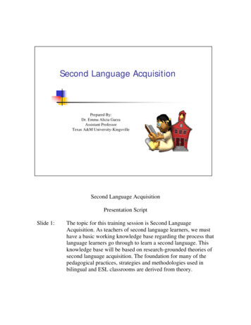 Second Language Acquisition - The Island University