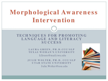 Morphological Awareness Intervention - COE