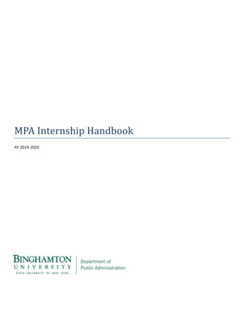 MPA Nternship Andbook - Binghamton University