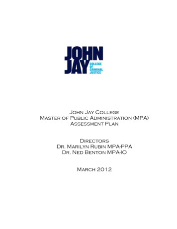 MPA Assessment Plan/MPA-IG Assessment Plan