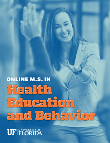 ONLINE M.S. IN Health Education And Behavior And Behaior