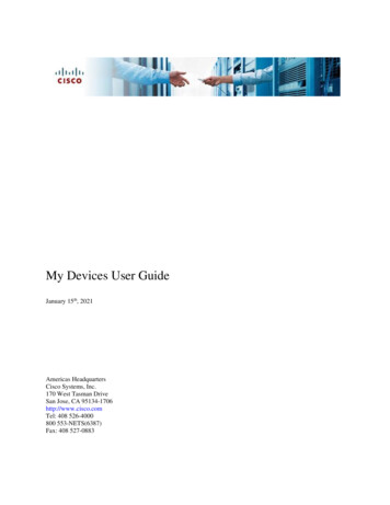 My Devices User Guide - Cisco