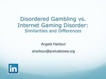 Disordered Gambling Vs. Internet Gaming Disorder