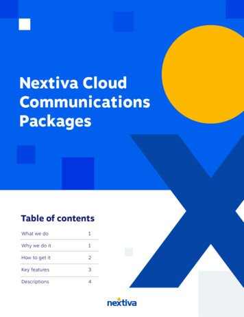 Nextiva Cloud Communications Packages - Telco Data