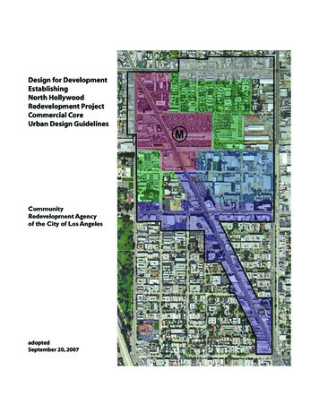 Design For Development Establishing North Hollywood Redevelopment .