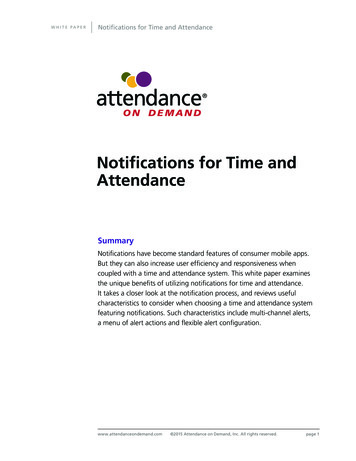 Notifications For Time And Attendance - Attendance On Demand