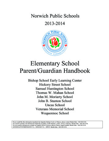 Elementary School Parent/Guardian Handbook - Norwich Public Schools