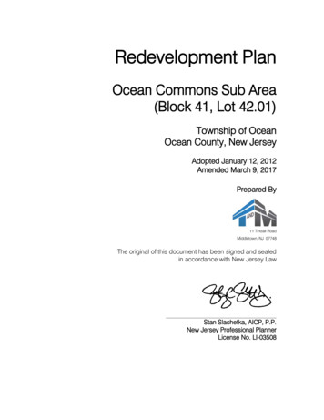 Redevelopment Plan - Ocean Township, Ocean County, New Jersey