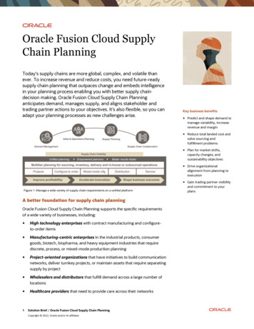 Oracle Fusion Cloud Supply Chain Planning Solution Brief