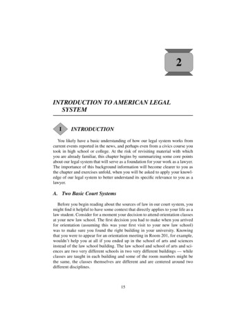 INTRODUCTION TO AMERICAN LEGAL SYSTEM - Northwestern Law
