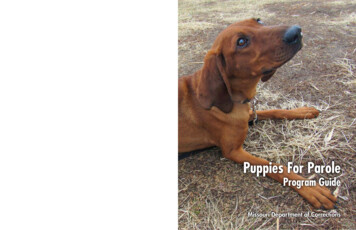 Puppies For Parole - Missouri Department Of Corrections
