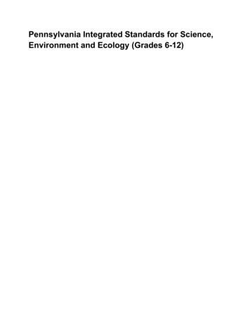 Pennsylvania Integrated Standards For Science, Environment And Ecology .