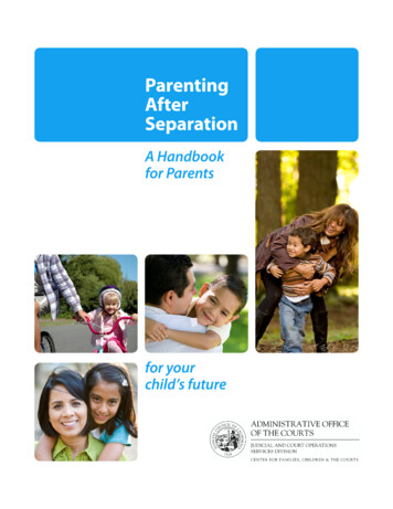 Table Of Contents - Parenting After Separation