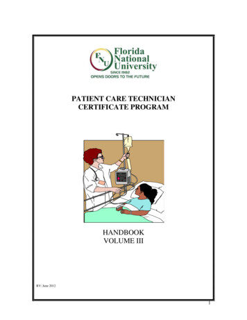 PATIENT CARE TECHNICIAN CERTIFICATE PROGRAM - Florida National University