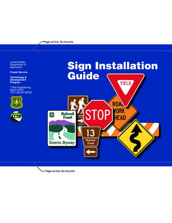 Sign Installation Guide - US Forest Service