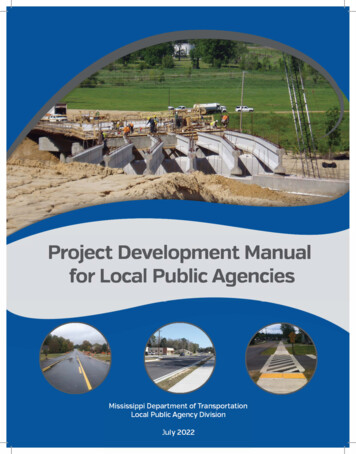 Project Development Manual For Local Public Agencies