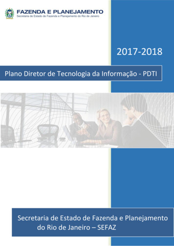 PDTI SATI 2017 18 Planejamento E Controle 29.08.2017 - Rio De Janeiro