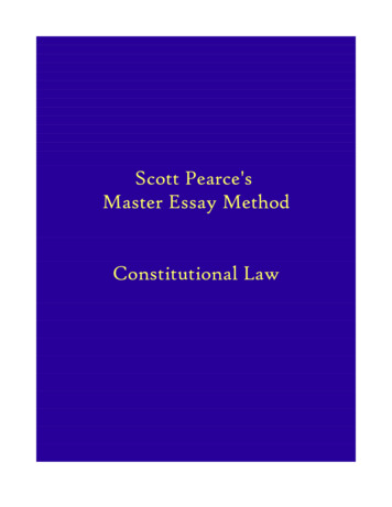 Scott Pearce's Master Essay Method Constitutional Law - Pass The Bar 