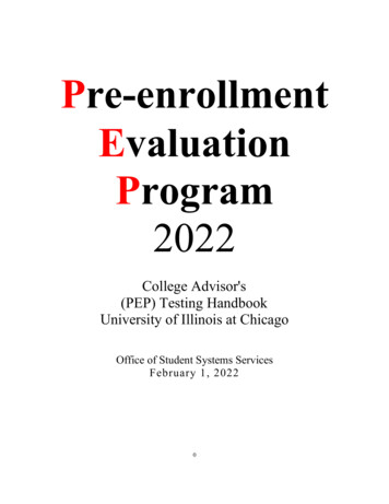 Pre-enrollment Evaluation Program - University Of Illinois System