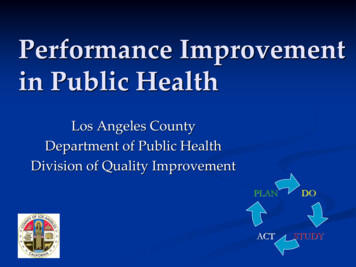 Performance Improvement In Public Health