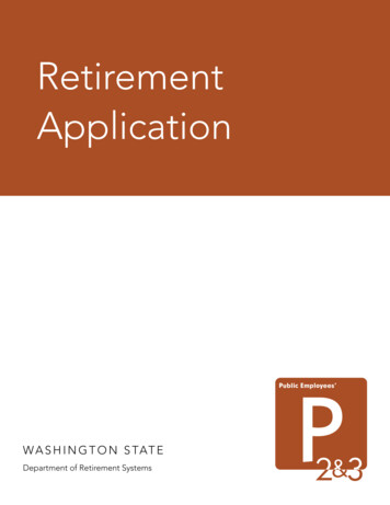Retirement Application - Department Of Retirement Systems