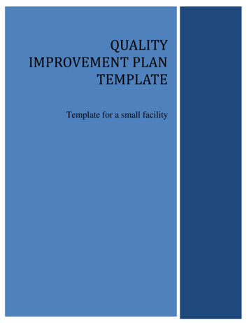 Quality Improvement Plan Template - Maine Med