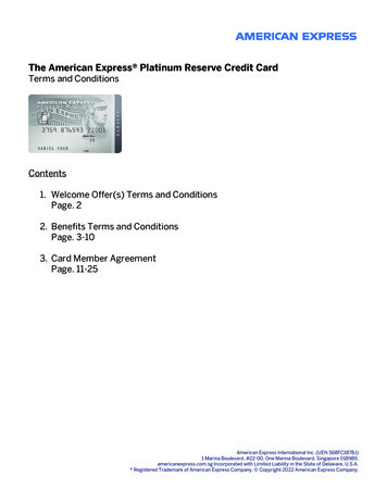 Platinum Reserve Credit Card - American Express