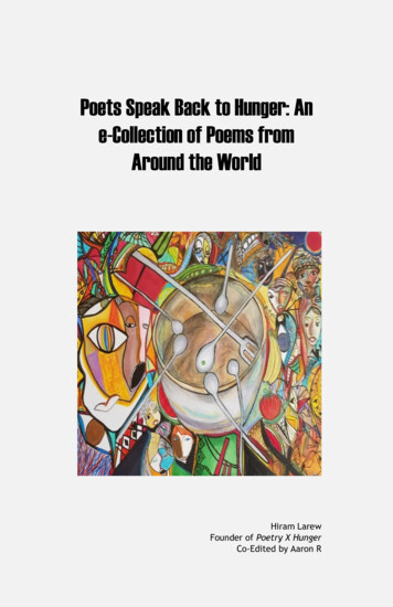 Poets Speak Back To Hunger: An E-Collection Of Poems . - Poetry X Hunger