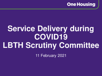Service Delivery During COVID19 LBTH Scrutiny Committee
