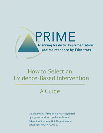 How To Select An Evidence-Based Intervention A Guide