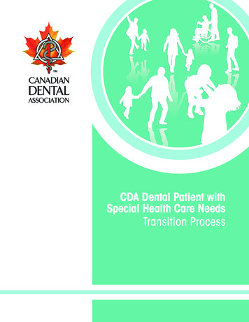 CDA Dental Patient With Special Health Care Needs Transition Process
