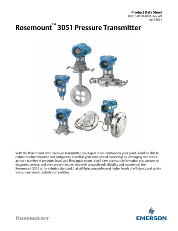 Rosemount 3051 Pressure Transmitter - Emerson