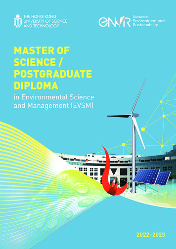 Master Of Science / Postgraduate Diploma - Envr