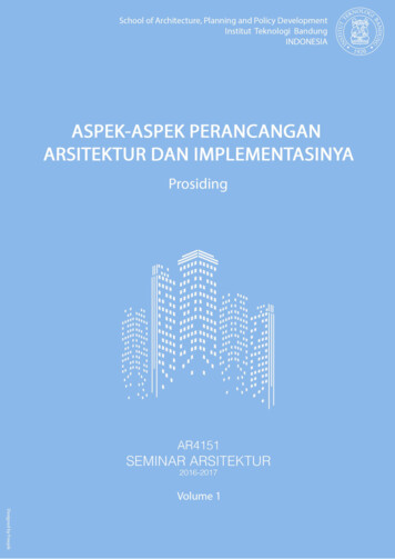 ASPEK-ASPEK PERANCANGAN ARSITEKTUR - Institut Teknologi Bandung