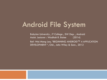 Android File System - University Of Babylon