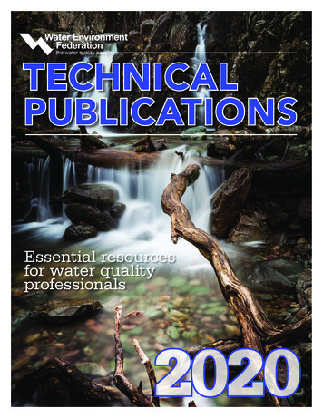 TECHNICAL PUBLICATIONS - Water Environment Federation