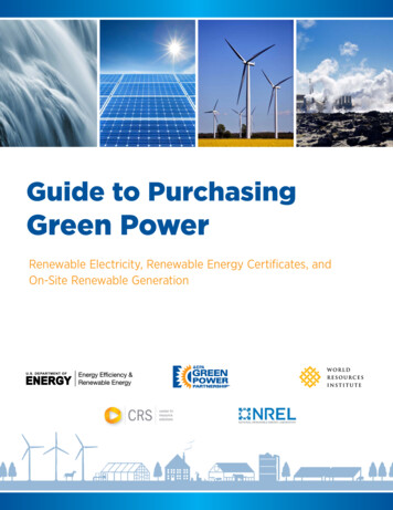 Guide To Purchasing Green Power - EPA