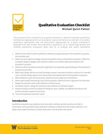 Qualitative Evaluation Checklist - Western Michigan University