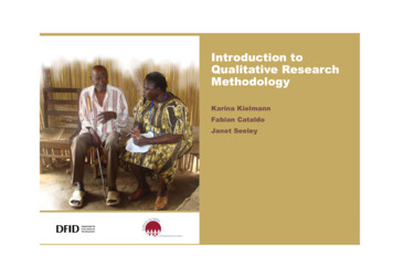 Introduction To Qualitative Research Methodology