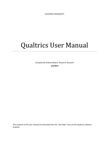 Qualtrics User Manual - Eastern University