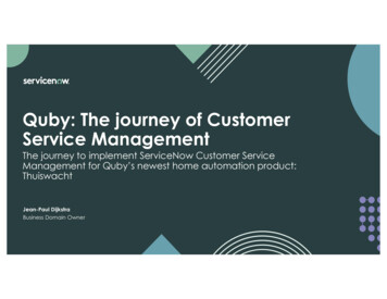 Quby: The Journey Of Customer Service Management - Servicenow 
