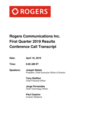 Rogers Communications Inc. Q1'19 Call Transcript