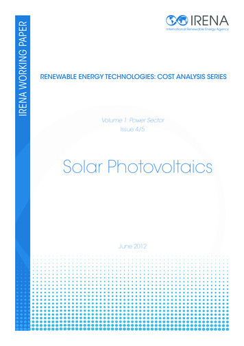 Renewable Energy Cost Analysis: Solar Photovoltaics