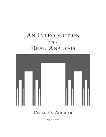 An Introduction To Real Analysis - Geneseo