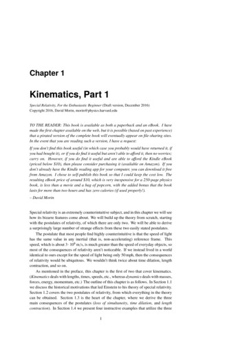 Kinematics, Part 1 - Harvard University
